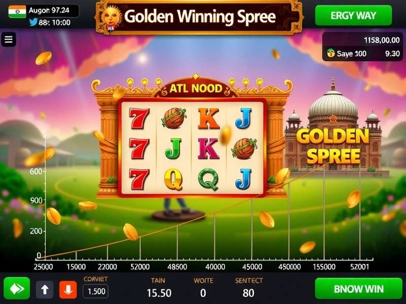 Golden Winning Spree gameplay screenshot showing Indian-themed interface